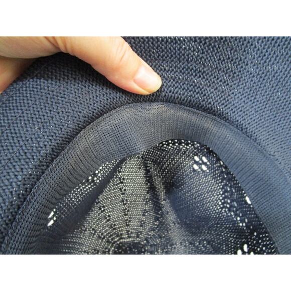 Tahari Navy Blue Polyester Knit Wide Brim Fedora Hat Women One Size - Picture 7 of 8